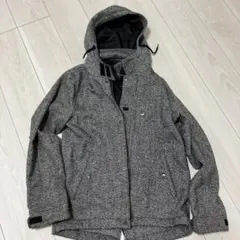 Suggestion ツイード調 フード付きブルゾン グレー Mのサムネイル