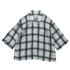定価30800円 マーガレットハウエル 麻100% ラージチェックリネンシャツ