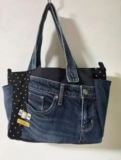 デニムリメイク トートバッグ ハンドメイド 7ポケット付　バック