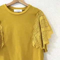 LE CIEL BLEU レーススリーブ Tシャツ マスタード　38のサムネイル