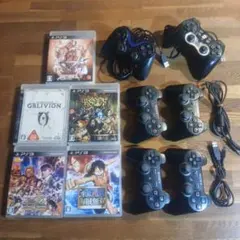ジャンク扱い:PS3ゲーム5本&コントローラー6個&配線2本
