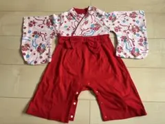 花柄　袴ロンパース