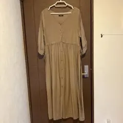 Gleeful ベージュ シャツワンピース 七分袖