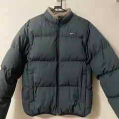 00s NIKE 肉厚ダウンジャケット　リバーシブル　M 緑✖️ベージュ