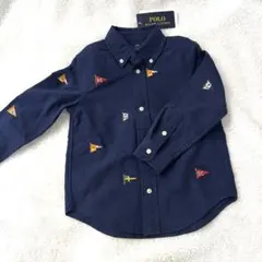 新品未使用　ラルフローレン　キッズ100 コットンシャツ　ネイビー　紺色