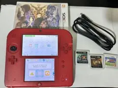 【動作品・ソフト付き】ニンテンドー 2DS レッド 本体 充電器付き