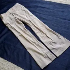 【エマジェイムス】 (9号) カジュアルストレートパンツ 薄手 白 通勤