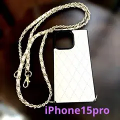 美品　iPhone15pro ショルダーストラップ付きスマホケース