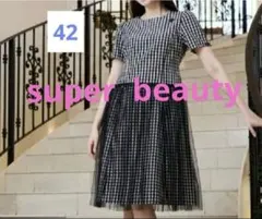 ✨美品✨Super Beauty 半袖 ギンガムチェック チュニック 42 - メルカリ