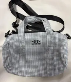 【新品】umbro グレー チェックショルダーバッグ ミニボストンバッグのサムネイル