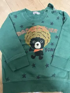 ミキハウス ダブルB トレーナー 90 星柄 ベア プリント グリーン系