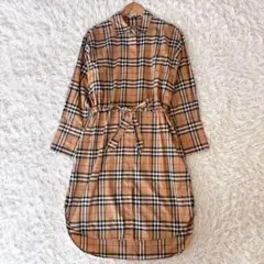 未使用級 XLサイズ バーバリー ロング シャツワンピース ノバチェック