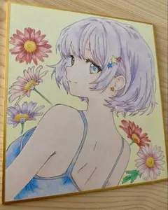原画】手描き アナログ オリジナルイラスト 大色紙 No.85 - メルカリ