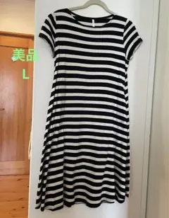 ボーダーTシャツワンピース　Lサイズ