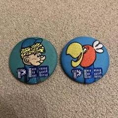 PEZ 刺繍 缶バッジ 2点セット