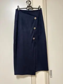 ZARA BASICネイビー ボタン付き タイトスカート