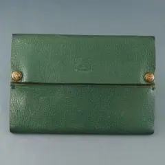 イルビゾンテ ポケットティッシュケース グリーン USED品 レザー