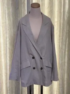 グレー ダブルブレスト テーラードジャケット