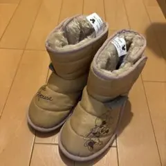 ミニー・マウス キッズブーツ ベージュ　ムートンブーツ