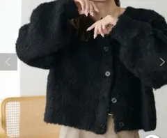 Discoat MIXブークレシャギーカーディガン