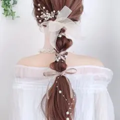 チュールリボンとサテンリボン ヘアピンセット