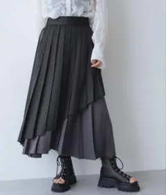 HARE レイヤード　プリーツ　スカート　黒　ロング　アシメのサムネイル