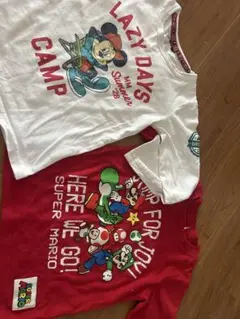 110ミッキーマウスとスーパーマリオ Tシャツ 2枚セット