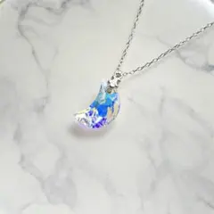 【希少】クリスタルAB三日月一粒ネックレス