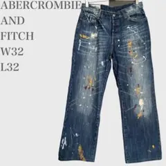 アバクロ デニムパンツ ペイント加工 ダメージ加工 ローライズ アメカジ Mのサムネイル