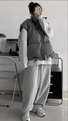 オーバーサイズ グレー ダウンベスト未使用