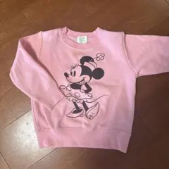 Disney ミニーマウスト　ピンク　裏起毛　あったかトレーナー　西松屋