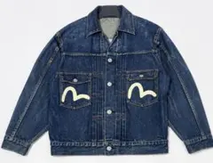 EVISU デニムジャケット Gジャン カモメ 戎ペイント ボタン刻印ありのサムネイル