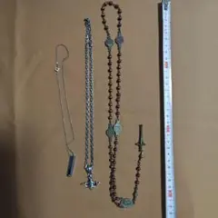 シルバー925 ネックレス2つ ロザリオネックレス1つ