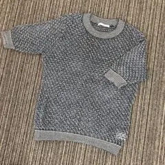 編みニットトップス　ブルー系