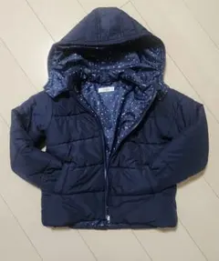 X-girl　130cmネイビー フード付き 中綿コート
