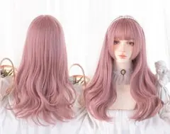 レディース ロリータ ロング カール ピンク ウィッグ 原宿風 コスプレ 仮装