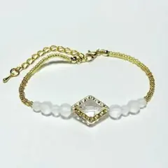 【ハンドメイド】アンティーク風アクリルビーズ&ガラスビーズブレスレット クリア