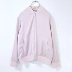 UNIQLO ピンクブルゾン MA-1風 ジップアップジャケット ゆったり L