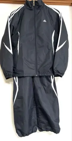 adidas ブラック ウィンドブレーカー 上下セットS