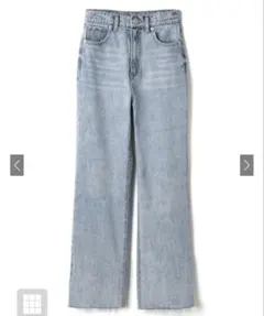 フリンジヘムセミフレアデニムパンツ[cu166]