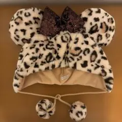 ディズニー ファンキャップ ヒョウ柄　ブラウン