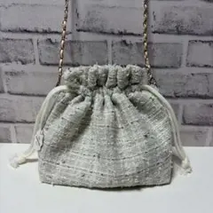 ⸜❤︎⸝‍ハンドメイド⸜❤︎⸝‍巾着ショルダーバッグ パール付き