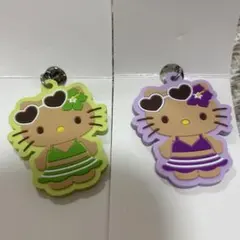 日焼け キティ ラバーストラップ パープル ダイソー サンリオ ストラップ