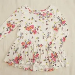 GAP 長袖 トップス 95cm 花柄　ロンT フリル　ペプラム　女の子