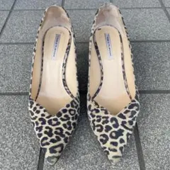 Fabio Rusconi ヒョウ柄 ポインテッドトゥ パンプス