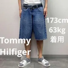 00'sトミーヒルフィガーデニムハーフパンツジーンズバギー古着USAアメリカ