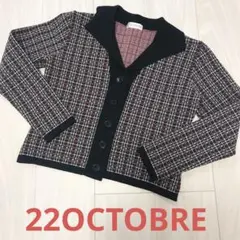 22OCTOBRE チェック襟付きカーディガン