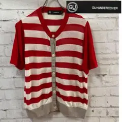 GU×UNDERCOVERボーダー半袖カーディガン