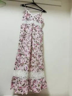 花柄ノースリーブワンピース（ピンク）