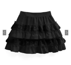 GRL インパン裏地付きレースフリルティアードミニスカート[tu1459]